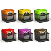 6 Piece Individual Tea Bag Organizer, Magnetic Shelves-Tea Organizers And black