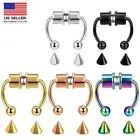 Non-piercing Stainless Steel Fake Nose Septum Magnetic Nose Clicker Rings 316L