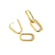 Copper Geometric O-shaped Two Oval Hoop Earrings Female Simple Fashion Detachable Jewelry Accessories Gift