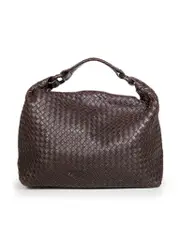 Brown Leather Medium Hobo Bag