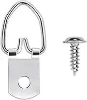D Ring Picture Hangers with Screws, Small D Hooks for Hanging Frames, Mirrors, Canvas Art, Signs and Paintings (48 Pack)