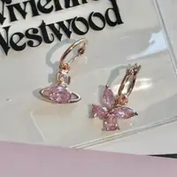 在飛比找蝦皮購物優惠-Vivienne Westwood 2024新款晶鑽粉色蝴蝶