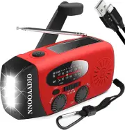 Emergency Hand Crank Weather Radio 2000mAh Solar Battery Operated ,Flashlight