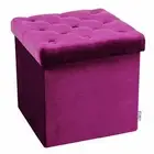 STORAGE OTTOMAN Folding Cube Footrest Box Footstool Purple Medium B FSOBEIIALEO