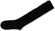[Generic] 6 Pairs Girls School Knee High Cotton Socks Plain Black White Navy Socks 5-8 9-12 13-3 Black 2-8