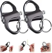2Pack Keychain Lighter, Metal Fire Starter Key Ring, Permanent Match Keychain, Mini Waterproof Keychains, Lighter Hidden in Key Chain, Outdoor Emergency Life Saving Equipment