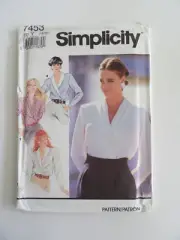 Simplicity Pattern 7453 Misses Blouse with Collar & Sleeve Variation Size 18-22