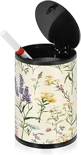 Ashtrays For Cigarettes Indoor Spring Flowers Lavender Daisy Beige Mini Trash Ash Tray Sets For Cigarettes Car Cup Holder Patio Kitchen Office