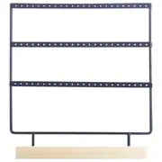 Earring Holder for 33 pairs Jewelry Organizer Stand Earring Display Earring Organizer Stand Earring Holder Jewelry Stand Holder with Wooden Tray/Dish for Earrings Display Home Use Black
