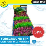 Aqua One Ecoscape Foreground Catspaw Pk/hair Grass GN Mix Plastic Plant Punnet - 5pk (28368)