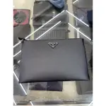 PRADA MILANO 黑色 LOGO 手拿包 全新正品