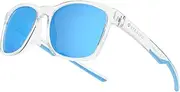 SUNWAVE Ultra-lightweight Design Lifestyle Sunglasses Outdoor Fishing Polarized UV400 Protection Men Women Running Sports (Wave Blue)