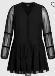 City Chic Medium Dress Melanie Mini Black Plus Size 18