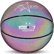 Glowing Basketball | Luminous Glowing Basketball for Night Game - Size 7 (29.5) for Kids and Adults, Luminous Reflective Basketball Ball, Composite Leather Basketball