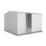 Absco Sheds 3.0 x 3.0 x 2.06m Surfmist Ezislider Double Sliding Door Garden Shed