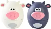2Pcs Cartoon Calf Kitchen Timer Mechanical Countdown Timer for Cooking Baking and Classroom Activities - Adorable Purple and White Design