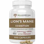 Real Mushrooms Organic Lions Mane Mushroom Extract Cognition Vegan 300 caps NEW