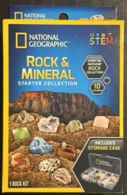 National Geographic 10 Specimens Rock & Mineral Starter Collection & Case