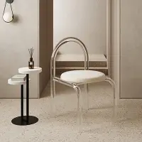 在飛比找松果購物優惠-透明壓克力ins風梳妝凳簡約北歐客廳餐椅設計師風格椅子 (5