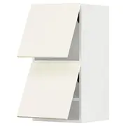 METOD wall cabinet horizontal w 2 doors, white/Vallstena white, 40x37x80 cm