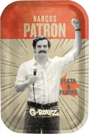 G-ROLLZ | Narcos El Patron Metal Rolling Tray, Medium Size, Smoking Accessories