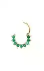 Green Emeralds Hinged Hoop Ring Septum Clicker Daith Helix Conch with 14k Gold