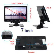 7 Inch LCD CCTV Monitor PC Display Screen AV VGA HDMI for PC DSLR Game Monitor