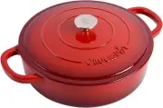 Artisan Enameled Cast Iron Braiser with Lid, 5 Qt