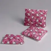 Sanrio Pouch Set - Hello Kitty Pink Heart Leopard 3 Travel Bags, Kawaii