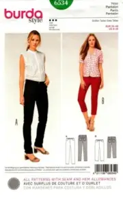 Burda Sewing Pattern 6534 Womens Pants Size US 8-20 EUR 34-46
