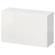 BESTÅ wall-mounted cabinet combination, white/Selsviken high-gloss/white, 60x22x38 cm