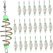 MUSISALY 24Pcs Luminous Bead Fishing Bait Traps Olive Shape Feeder Holder for Stable Baiting Lakes Rivers Streams Durable Fishing Accessories for Enthusiasts