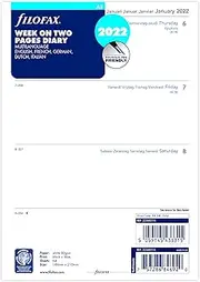 Filofax 2022 A5 Week on Two Pages 5 Language Diary, White, 2268516