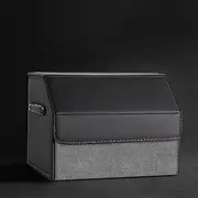 Car Boot Organiser, Storage Box Car Small, Boot Bag, Waterproof, Foldable Car Trunk Organiser, Leather Boot Box for Camping and Everyday Use (Grey)