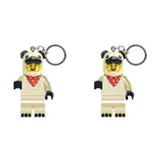 2PK Lego Minifigures Pug Keychain/Keyring LED Light 8x4cm Kids/Children 6y+