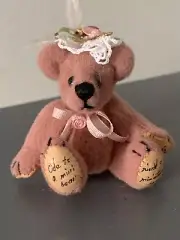 World Of Miniature Bears Fully Jtd Victorian Tiny Pink Bear So Cute No Res 1.75”