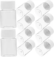 PLAFOPE 10-pack Round Dropper Bottle Set Reusable Water Sauce Travel Juice Bottles for Lab Home Wide Mouth Plastic Dispensing Bottles Cap