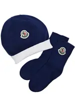 Moncler Kids Sock and hat Gift set - Blue Other 24 months