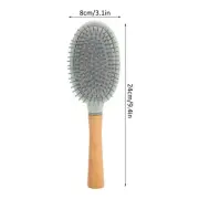 Detangling Hair Brush Portable Wooden Handle Scalp Massage Paddle Brush Styl EUJ