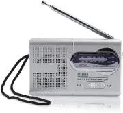 Portable Radio, Multi-Function Mini Pocket AM/FM Two Bands Radio with Telescopic