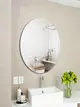 浴室鏡衛生間鏡子免打孔貼墻橢圓形自粘貼梳妝壁掛鏡化妝鏡圓形鏡 自行安裝