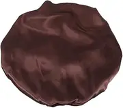 VINTORKY Large Mesh Satin Lace Hat Silk Bald Beanie Soft Extra Caps Has Hair Bonnet Sleep Cap Chemotherapeutic Cap Bathing Cap Coffee