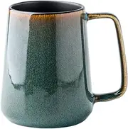 XINRRY Large Ceramic Coffee Mug, 24 oz Big Tea Cup with Large Handle, Vintage Coffee Cup for Office and Home, Dishwasher and Microwave Safe, Green