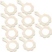 10Pcs DIY Wooden Handheld Mirrors for Creative Printing Craft Accessories for Early Education and Family Fun Activities for Arts Crafts Projects