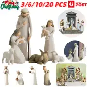 20X Nativity Scene Figurine Resin Jesus Manger Statue Set Christmas Gift Decor