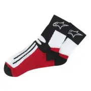 Alpinestars Road Racing Short Motorcycle Socks Coolmax Ribbed Anti-Bacterial Red
