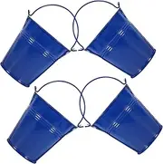 GRADENEVE 4pcs Small Iron Flower Buckets Decorative Planters with Handles for Home Flower Shop and Height for Plant Storage
