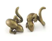 Lizard Animal Adjustable Ring Antique bronze plated Brass 7.5US size 3846