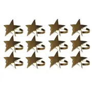 12 Pcs Five-Pointed Star Napkin Ring,Christmas Napkin Ring Suitable for Holiday Parties,Dinners,Wed
