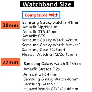 尼龍錶帶可調節手鍊兼容三星 Galaxy Watch 3 42 毫米 46 毫米 Gear S3 Active 2 手錶